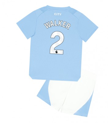 Manchester City Kyle Walker #2 Replika Babytøj Hjemmebanesæt Børn 2023-24 Kortærmet (+ Korte bukser)